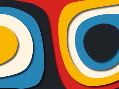 Renkli oyma sanat. Kağıt arka plan şekilleri kesim kağıdı ile kesin. İş sunumları, el ilanları, afişler, davetler için şablon tasarım düzen