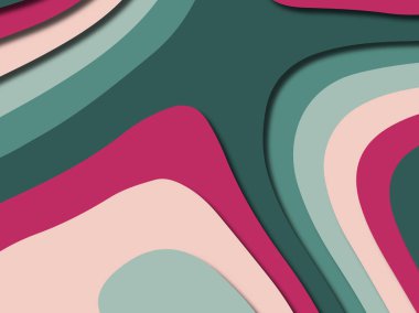 Renkli oyma sanat. Kağıt arka plan şekilleri kesim kağıdı ile kesin. İş sunumları, el ilanları, afişler, davetler için şablon tasarım düzen