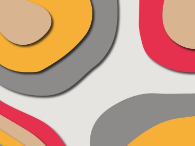 Renkli oyma sanat. Kağıt arka plan şekilleri kesim kağıdı ile kesin. İş sunumları, el ilanları, afişler, davetler için şablon tasarım düzen