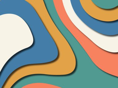 Renkli oyma sanat. Kağıt arka plan şekilleri kesim kağıdı ile kesin. İş sunumları, el ilanları, afişler, davetler için şablon tasarım düzen