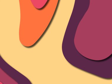 Renkli oyma sanat. Kağıt arka plan şekilleri kesim kağıdı ile kesin. İş sunumları, el ilanları, afişler, davetler için şablon tasarım düzen