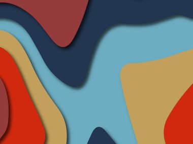 Renkli oyma sanat. Kağıt arka plan şekilleri kesim kağıdı ile kesin. İş sunumları, el ilanları, afişler, davetler için şablon tasarım düzen