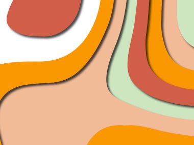 Renkli oyma sanat. Kağıt arka plan şekilleri kesim kağıdı ile kesin. İş sunumları, el ilanları, afişler, davetler için şablon tasarım düzen