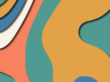 Renkli oyma sanat. Kağıt arka plan şekilleri kesim kağıdı ile kesin. İş sunumları, el ilanları, afişler, davetler için şablon tasarım düzen