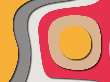 Renkli oyma sanat. Kağıt arka plan şekilleri kesim kağıdı ile kesin. İş sunumları, el ilanları, afişler, davetler için şablon tasarım düzen