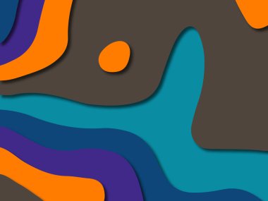 Renkli oyma sanat. Kağıt arka plan şekilleri kesim kağıdı ile kesin. İş sunumları, el ilanları, afişler, davetler için şablon tasarım düzen