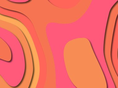 Renkli oyma sanat. Kağıt arka plan şekilleri kesim kağıdı ile kesin. İş sunumları, el ilanları, afişler, davetler için şablon tasarım düzen