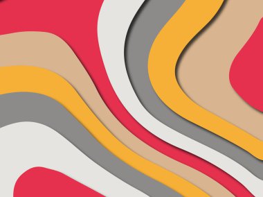 Renkli oyma sanat. Kağıt arka plan şekilleri kesim kağıdı ile kesin. İş sunumları, el ilanları, afişler, davetler için şablon tasarım düzen