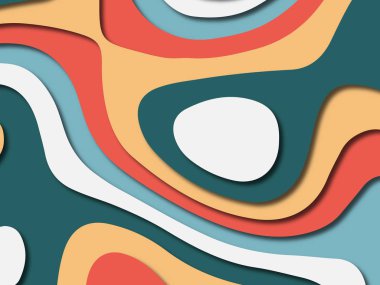 Renkli oyma sanat. Kağıt arka plan şekilleri kesim kağıdı ile kesin. İş sunumları, el ilanları, afişler, davetler için şablon tasarım düzen