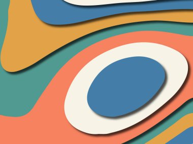 Renkli oyma sanat. Kağıt arka plan şekilleri kesim kağıdı ile kesin. İş sunumları, el ilanları, afişler, davetler için şablon tasarım düzen