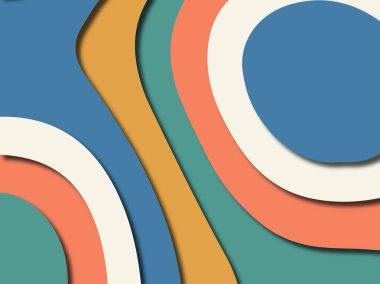 Renkli oyma sanat. Kağıt arka plan şekilleri kesim kağıdı ile kesin. İş sunumları, el ilanları, afişler, davetler için şablon tasarım düzen