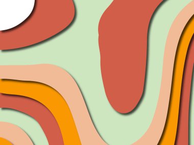 Renkli oyma sanat. Kağıt arka plan şekilleri kesim kağıdı ile kesin. İş sunumları, el ilanları, afişler, davetler için şablon tasarım düzen