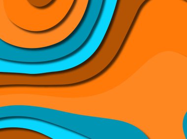 Renkli oyma sanat. Kağıt arka plan şekilleri kesim kağıdı ile kesin. İş sunumları, el ilanları, afişler, davetler için şablon tasarım düzen