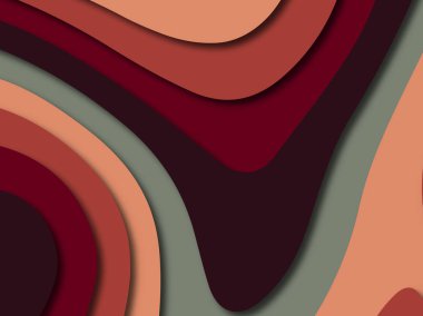 Renkli oyma sanat. Kağıt arka plan şekilleri kesim kağıdı ile kesin. İş sunumları, el ilanları, afişler, davetler için şablon tasarım düzen