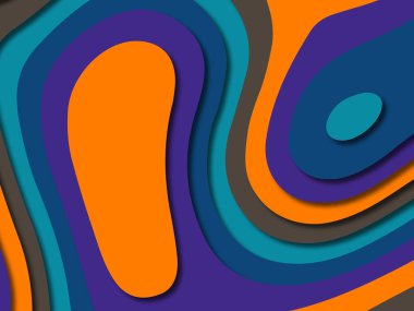 Renkli oyma sanat. Kağıt arka plan şekilleri kesim kağıdı ile kesin. İş sunumları, el ilanları, afişler, davetler için şablon tasarım düzen