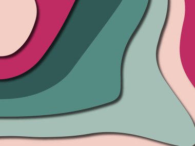 Renkli oyma sanat. Kağıt arka plan şekilleri kesim kağıdı ile kesin. İş sunumları, el ilanları, afişler, davetler için şablon tasarım düzen