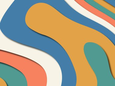 Renkli oyma sanat. Kağıt arka plan şekilleri kesim kağıdı ile kesin. İş sunumları, el ilanları, afişler, davetler için şablon tasarım düzen