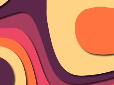 Renkli oyma sanat. Kağıt arka plan şekilleri kesim kağıdı ile kesin. İş sunumları, el ilanları, afişler, davetler için şablon tasarım düzen