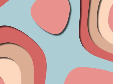 Renkli oyma sanat. Kağıt arka plan şekilleri kesim kağıdı ile kesin. İş sunumları, el ilanları, afişler, davetler için şablon tasarım düzen