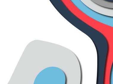 Renkli oyma sanat. Kağıt arka plan şekilleri kesim kağıdı ile kesin. İş sunumları, el ilanları, afişler, davetler için şablon tasarım düzen