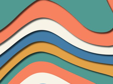 Renkli oyma sanat. Kağıt arka plan şekilleri kesim kağıdı ile kesin. İş sunumları, el ilanları, afişler, davetler için şablon tasarım düzen