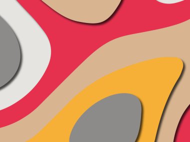 Renkli oyma sanat. Kağıt arka plan şekilleri kesim kağıdı ile kesin. İş sunumları, el ilanları, afişler, davetler için şablon tasarım düzen