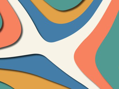 Renkli oyma sanat. Kağıt arka plan şekilleri kesim kağıdı ile kesin. İş sunumları, el ilanları, afişler, davetler için şablon tasarım düzen