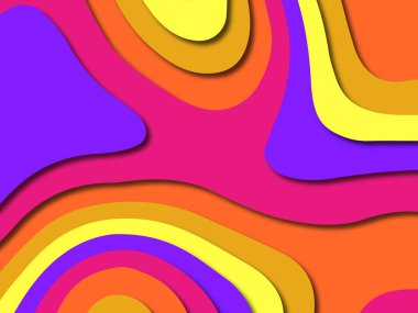 Renkli oyma sanat. Kağıt arka plan şekilleri kesim kağıdı ile kesin. İş sunumları, el ilanları, afişler, davetler için şablon tasarım düzen