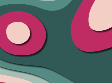 Renkli oyma sanat. Kağıt arka plan şekilleri kesim kağıdı ile kesin. İş sunumları, el ilanları, afişler, davetler için şablon tasarım düzen