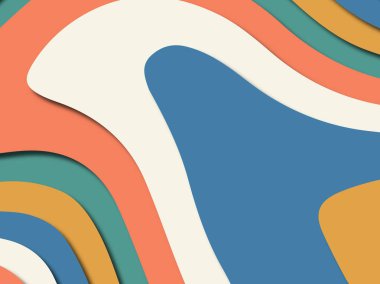 Renkli oyma sanat. Kağıt arka plan şekilleri kesim kağıdı ile kesin. İş sunumları, el ilanları, afişler, davetler için şablon tasarım düzen