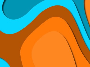 Renkli oyma sanat. Kağıt arka plan şekilleri kesim kağıdı ile kesin. İş sunumları, el ilanları, afişler, davetler için şablon tasarım düzen