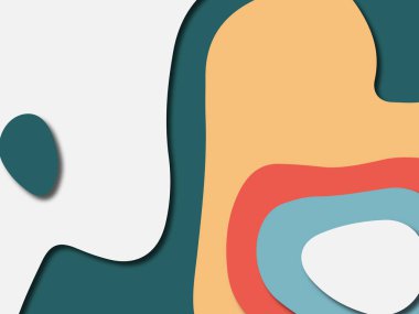 Renkli oyma sanat. Kağıt arka plan şekilleri kesim kağıdı ile kesin. İş sunumları, el ilanları, afişler, davetler için şablon tasarım düzen