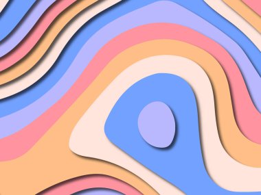 Renkli oyma sanat. Kağıt arka plan şekilleri kesim kağıdı ile kesin. İş sunumları, el ilanları, afişler, davetler için şablon tasarım düzen