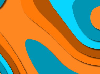 Renkli oyma sanat. Kağıt arka plan şekilleri kesim kağıdı ile kesin. İş sunumları, el ilanları, afişler, davetler için şablon tasarım düzen