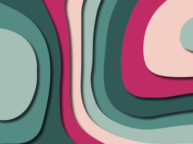 Renkli oyma sanat. Kağıt arka plan şekilleri kesim kağıdı ile kesin. İş sunumları, el ilanları, afişler, davetler için şablon tasarım düzen