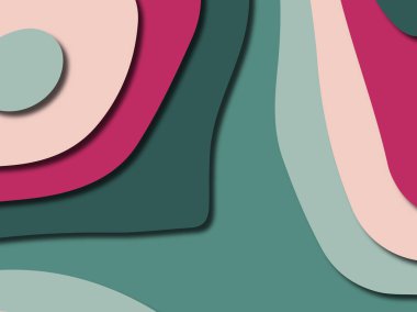 Renkli oyma sanat. Kağıt arka plan şekilleri kesim kağıdı ile kesin. İş sunumları, el ilanları, afişler, davetler için şablon tasarım düzen