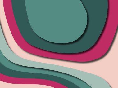 Renkli oyma sanat. Kağıt arka plan şekilleri kesim kağıdı ile kesin. İş sunumları, el ilanları, afişler, davetler için şablon tasarım düzen