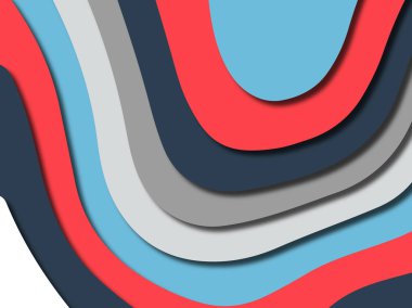 Renkli oyma sanat. Kağıt arka plan şekilleri kesim kağıdı ile kesin. İş sunumları, el ilanları, afişler, davetler için şablon tasarım düzen