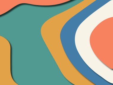 Renkli oyma sanat. Kağıt arka plan şekilleri kesim kağıdı ile kesin. İş sunumları, el ilanları, afişler, davetler için şablon tasarım düzen