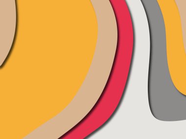 Renkli oyma sanat. Kağıt arka plan şekilleri kesim kağıdı ile kesin. İş sunumları, el ilanları, afişler, davetler için şablon tasarım düzen