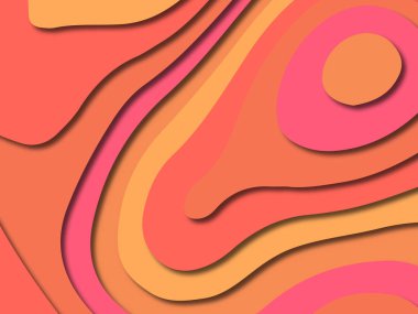 Renkli oyma sanat. Kağıt arka plan şekilleri kesim kağıdı ile kesin. İş sunumları, el ilanları, afişler, davetler için şablon tasarım düzen