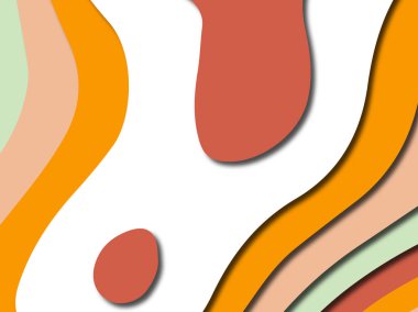 Renkli oyma sanat. Kağıt arka plan şekilleri kesim kağıdı ile kesin. İş sunumları, el ilanları, afişler, davetler için şablon tasarım düzen