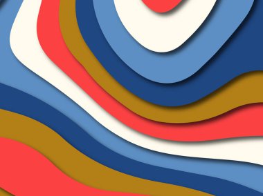 Renkli oyma sanat. Kağıt arka plan şekilleri kesim kağıdı ile kesin. İş sunumları, el ilanları, afişler, davetler için şablon tasarım düzen