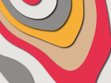 Renkli oyma sanat. Kağıt arka plan şekilleri kesim kağıdı ile kesin. İş sunumları, el ilanları, afişler, davetler için şablon tasarım düzen