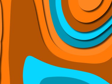 Renkli oyma sanat. Kağıt arka plan şekilleri kesim kağıdı ile kesin. İş sunumları, el ilanları, afişler, davetler için şablon tasarım düzen