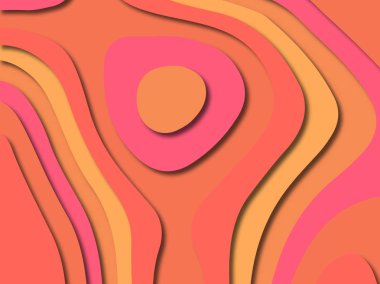 Renkli oyma sanat. Kağıt arka plan şekilleri kesim kağıdı ile kesin. İş sunumları, el ilanları, afişler, davetler için şablon tasarım düzen