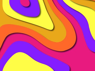 Renkli oyma sanat. Kağıt arka plan şekilleri kesim kağıdı ile kesin. İş sunumları, el ilanları, afişler, davetler için şablon tasarım düzen