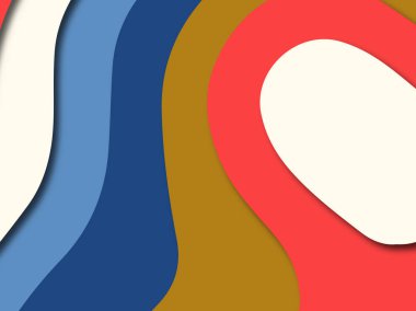 Renkli oyma sanat. Kağıt arka plan şekilleri kesim kağıdı ile kesin. İş sunumları, el ilanları, afişler, davetler için şablon tasarım düzen