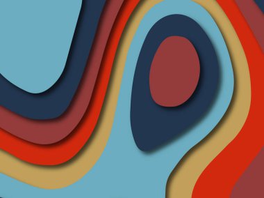 Renkli oyma sanat. Kağıt arka plan şekilleri kesim kağıdı ile kesin. İş sunumları, el ilanları, afişler, davetler için şablon tasarım düzen