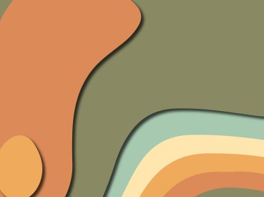 Renkli oyma sanat. Kağıt arka plan şekilleri kesim kağıdı ile kesin. İş sunumları, el ilanları, afişler, davetler için şablon tasarım düzen